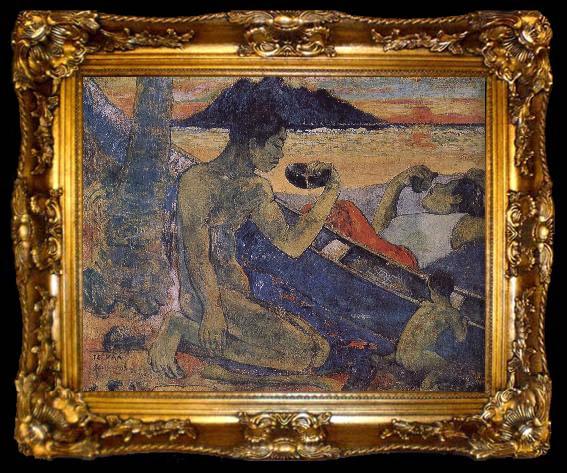 framed  Paul Gauguin A single-plank bridge, ta009-2